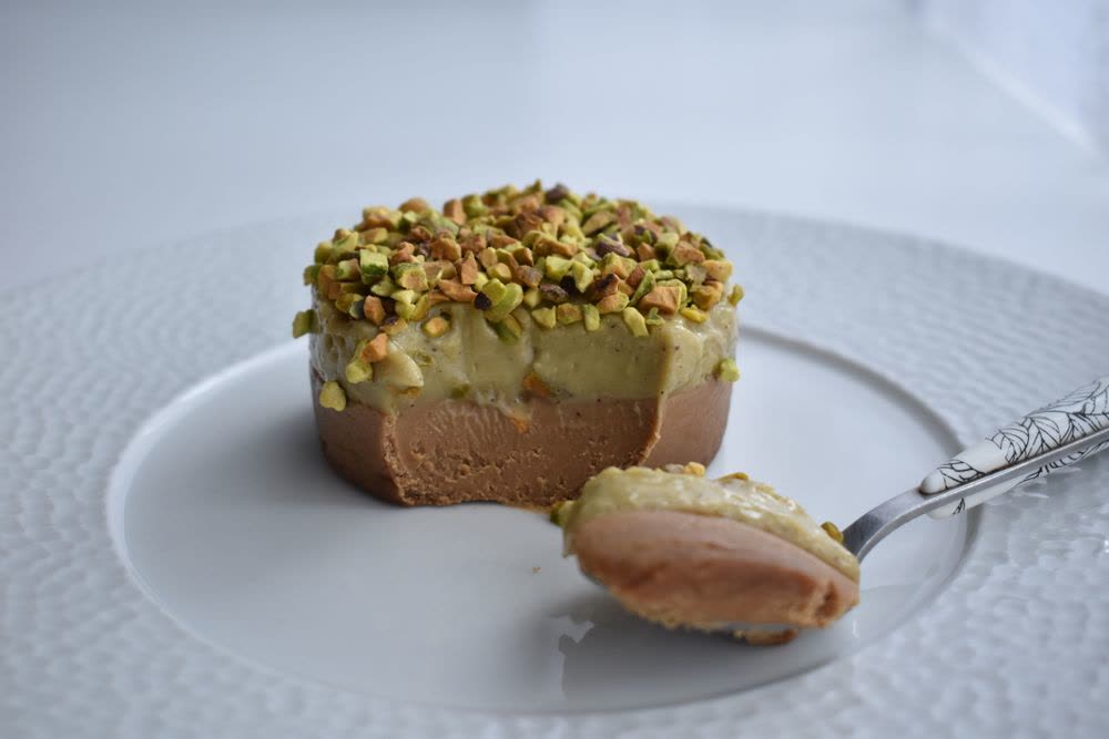 Pistachio-topped Persian dessert