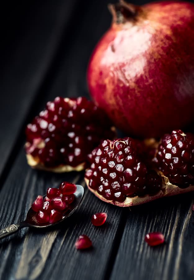 Fresh pomegranate and seeds